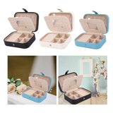 Portable Jewelry Box Mirror Waterproof PU Leather Storage Holder Travel Case