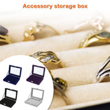 Velvet Jewelry Display Box Organizer Grids Rings Earrings Travel Case