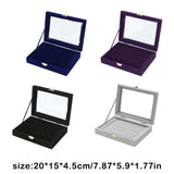 Velvet Jewelry Display Box Organizer Grids Rings Earrings Travel Case