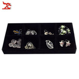 Velvet Jewelry Display Tray Earring Ring Organizer 11*22CM