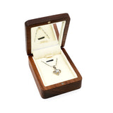 Walnut Wooden Jewelry Necklace Box Retro Style Proposal Ring Display
