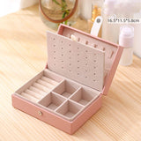 Portable Jewelry Organizer Box Travel Storage Earring Necklace Ring Organizer