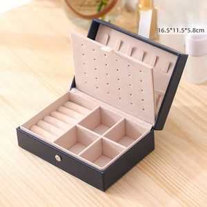 Portable Jewelry Organizer Box Travel Storage Earring Necklace Ring Organizer