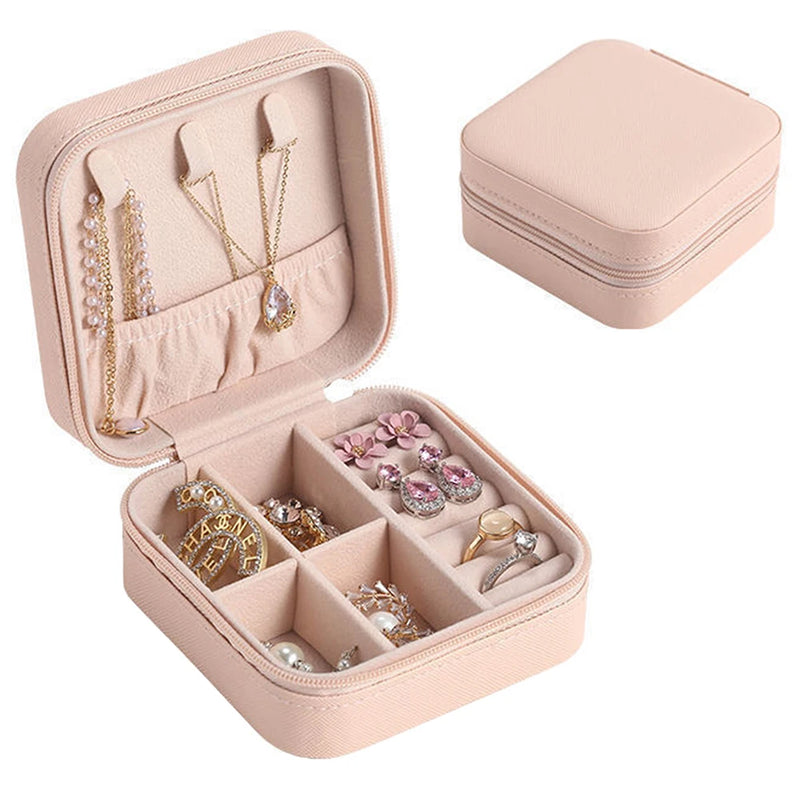 Portable Jewelry Organizer Display PU Leather Display Jewelry Case