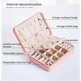 Portable Jewelry Organizer Girl Display Case Earrings Ring Storage