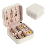Portable Jewelry Organizer PU Leather Display Case Earrings Ring Necklace