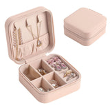 Portable Jewelry Organizer PU Leather Display Case Earrings Ring Necklace
