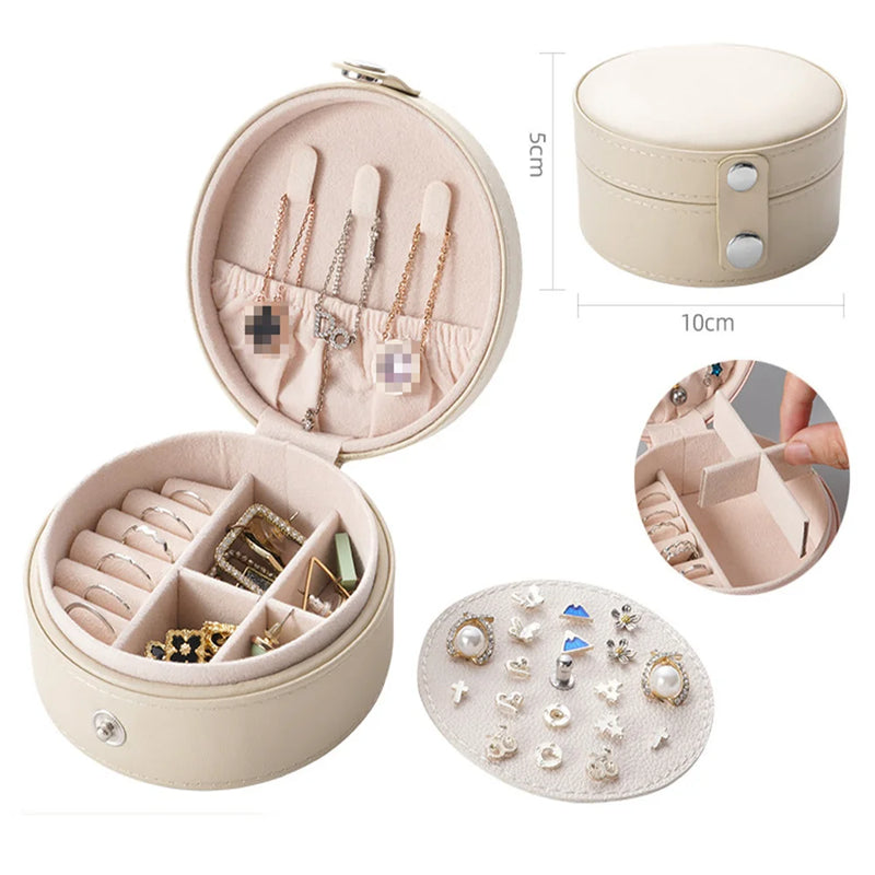 Portable Jewelry Organizer Leather Jewelry Display Stand Packaging Box