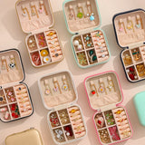 Portable Jewelry Storage Box Travel Organizer 9 Colors Earrings Necklace Ring