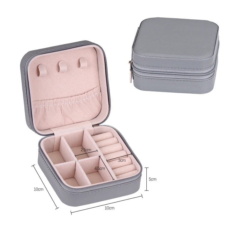Portable Jewelry Storage Box Travel Organizer Earrings Necklace Ring Display