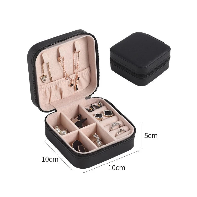 Travel Jewelry Storage Box Earrings Necklaces Rings Organizer