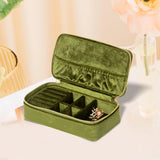 Portable Jewelry Storage Box Dual Zippers Organizer Travel Case