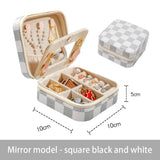 Portable Jewelry Storage Box Organizer Travel Case Leather Ring Necklace Storage