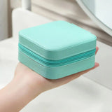 Portable Jewelry Storage Box Organizer Travel Case Leather Ring Necklace Storage