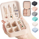 Portable Jewelry Storage Box Multicolor Leather Travel Organizer