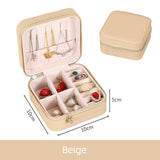 Portable Jewelry Storage Box Multicolor Leather Travel Organizer