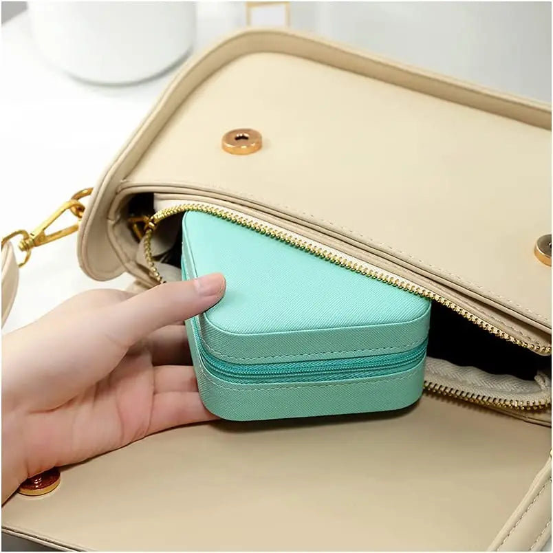 Portable Jewelry Storage Box Multicolor Leather Travel Organizer
