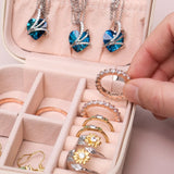 Portable Jewelry Storage Box Travel Organizer Case Leather Storage