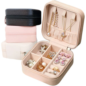 Portable Jewelry Storage Box Leather Jewellery Holder