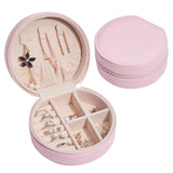 Portable Jewelry Organizer Round Box Earring Holder Display