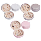 Portable Jewelry Organizer Round Box Earring Holder Display