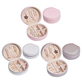 Portable Jewelry Organizer Round Box Earring Holder Display
