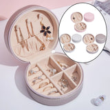 Portable Jewelry Organizer Round Box Earring Holder Display