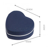 Portable Heart Shape Jewelry Box PU Earring Holder Travel Case