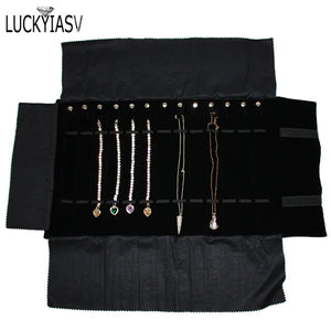 Large Travel Jewelry Roll Bag Necklace Bracelet Storage Organizer