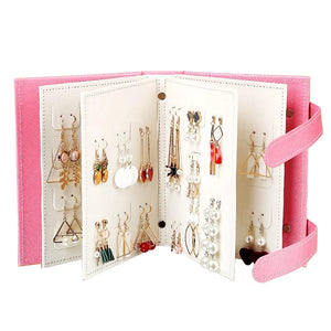 Portable Leather Earrings Studs Display Rack Folding Screen Stand