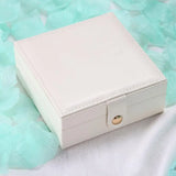 Portable Leather Jewelry Storage Box Organizer Tray for Earrings Necklace Rings