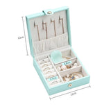 Portable Leather Jewelry Storage Box Organizer Tray for Earrings Necklace Rings