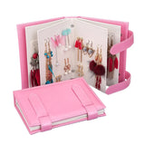 Portable Leather Jewelry Storage Organizer Earrings Ear Holder Display Stand