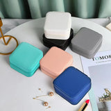 Portable Leather Zipper Jewelry Storage Box With Mirror Travel Jewelry Case