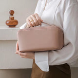 Large Capacity Portable Makeup Bag PU Leather Travel Bags for Women