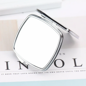 Silver Blank Round Heart Oval Compact Mirror for DIY Girls Women