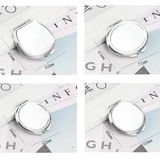 Silver Blank Round Heart Oval Compact Mirror for DIY Girls Women