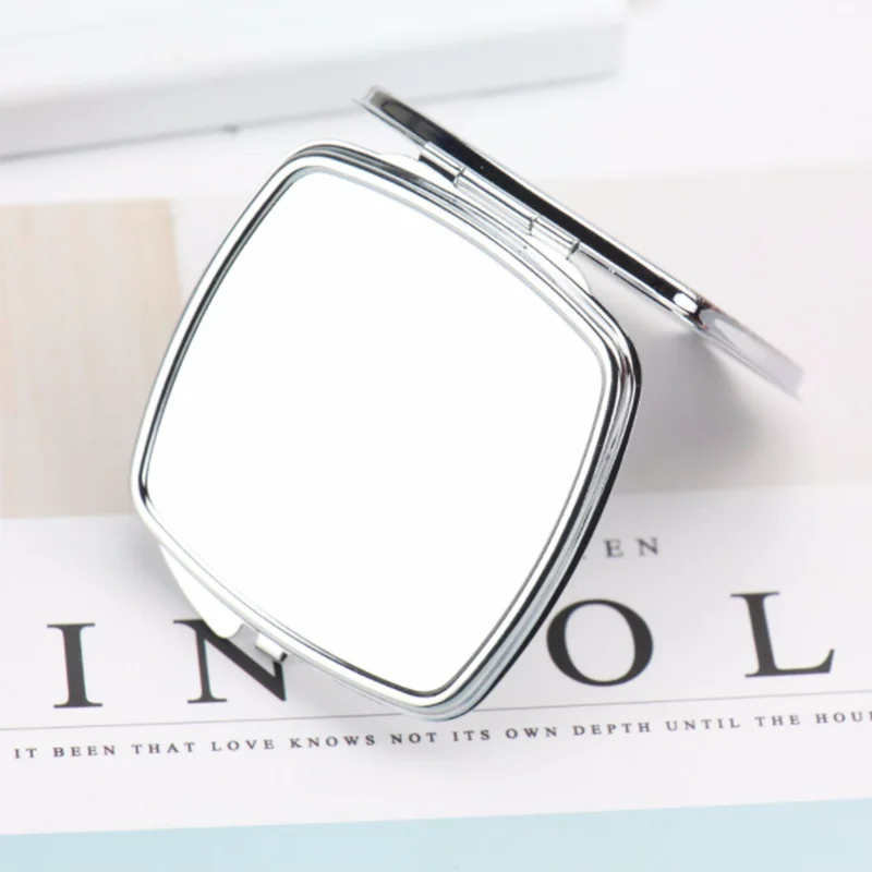 Silver Blank Round Heart Oval Compact Mirror for DIY Girls Women