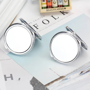 Silver Blank Round Heart Oval Compact Mirror for DIY Girls Women