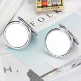 Silver Blank Round Heart Oval Compact Mirror for DIY Girls Women