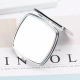 Silver Blank Round Heart Oval Compact Mirror for DIY Girls Women