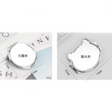Silver Blank Round Heart Oval Compact Mirror for DIY Girls Women