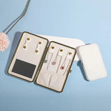 Portable Mirror Jewelry Box Organizer Small /Large PU Leather Storage Case