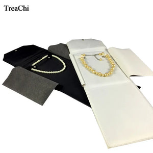Necklace Holder Storage Case PU Travel Roll Bag Organizer Gift