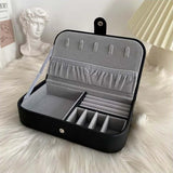 Portable Travel Jewelry Organizer Box Earring Ring Necklace Storage