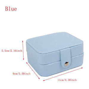 Portable PU Jewelry Storage Box Earrings Ring Display Case