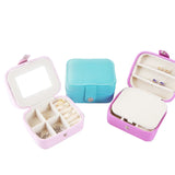 Portable PU Jewelry Storage Box Earrings Ring Display Case