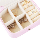 Portable PU Jewelry Storage Box Earrings Ring Display Case