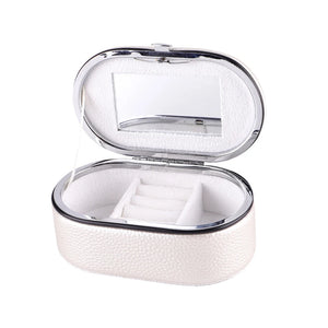 Portable PU Jewelry Storage Box Leather Earrings Ring Storage Case
