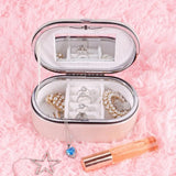 Portable PU Jewelry Storage Box Leather Earrings Ring Storage Case